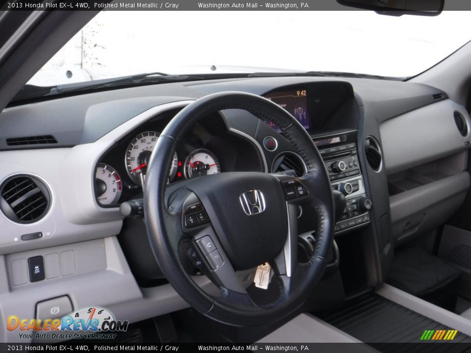 2013 Honda Pilot EX-L 4WD Polished Metal Metallic / Gray Photo #11