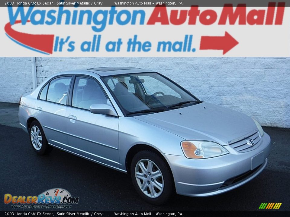 2003 Honda Civic EX Sedan Satin Silver Metallic / Gray Photo #1