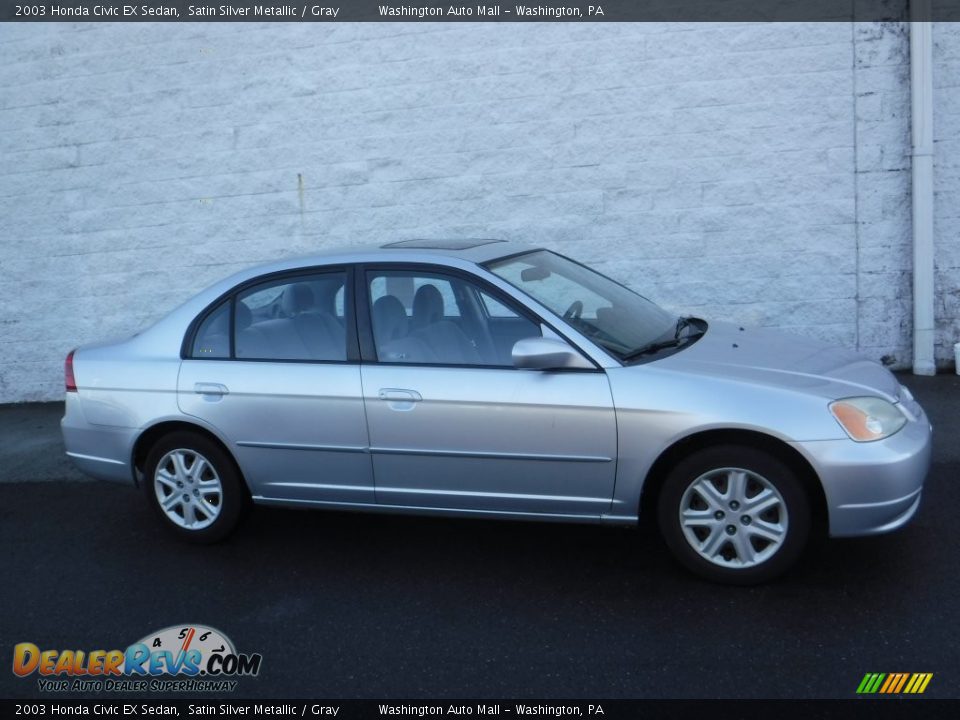 2003 Honda Civic EX Sedan Satin Silver Metallic / Gray Photo #2