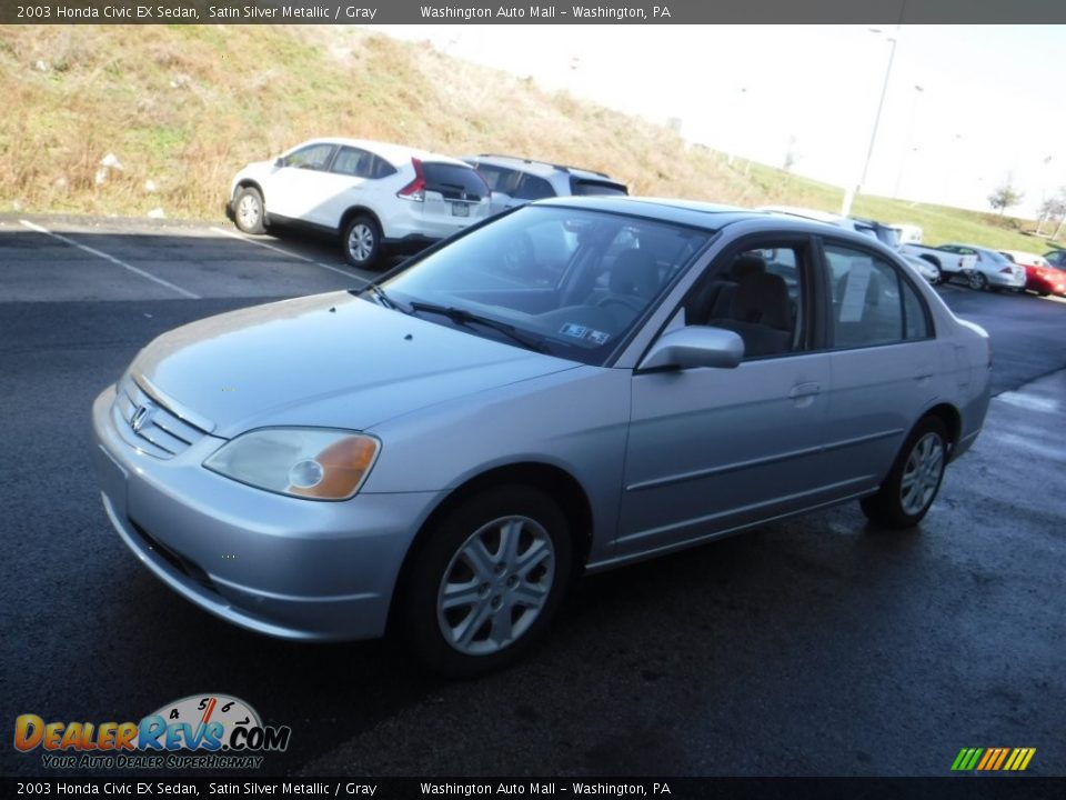 2003 Honda Civic EX Sedan Satin Silver Metallic / Gray Photo #6