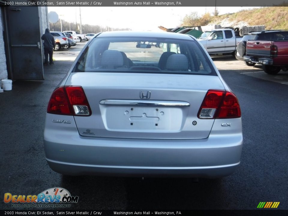 2003 Honda Civic EX Sedan Satin Silver Metallic / Gray Photo #7