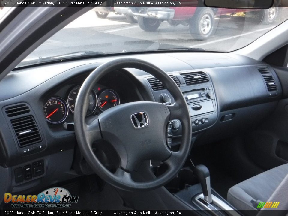 2003 Honda Civic EX Sedan Satin Silver Metallic / Gray Photo #11