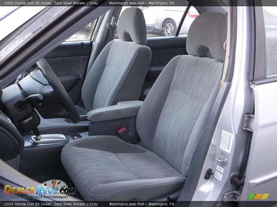 2003 Honda Civic EX Sedan Satin Silver Metallic / Gray Photo #13