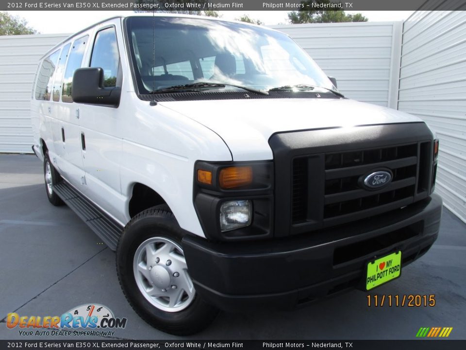 2012 Ford E Series Van E350 XL Extended Passenger Oxford White / Medium Flint Photo #1