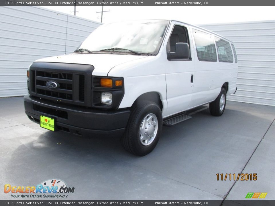 2012 Ford E Series Van E350 XL Extended Passenger Oxford White / Medium Flint Photo #4