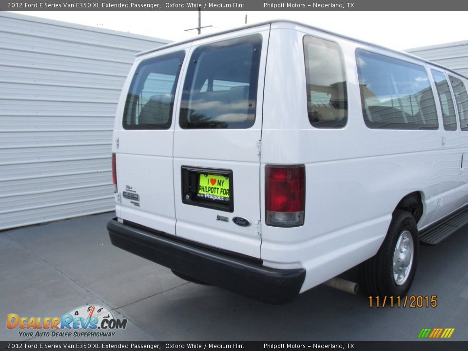 2012 Ford E Series Van E350 XL Extended Passenger Oxford White / Medium Flint Photo #12