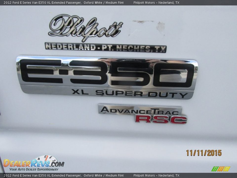 2012 Ford E Series Van E350 XL Extended Passenger Oxford White / Medium Flint Photo #13