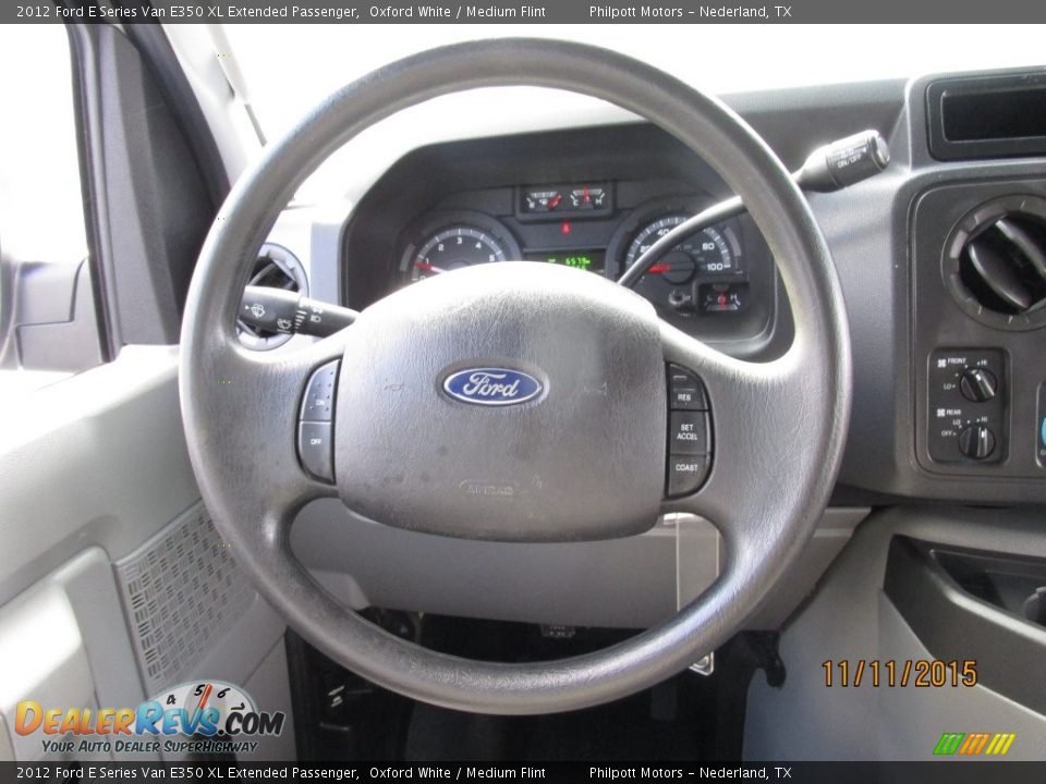 2012 Ford E Series Van E350 XL Extended Passenger Oxford White / Medium Flint Photo #36