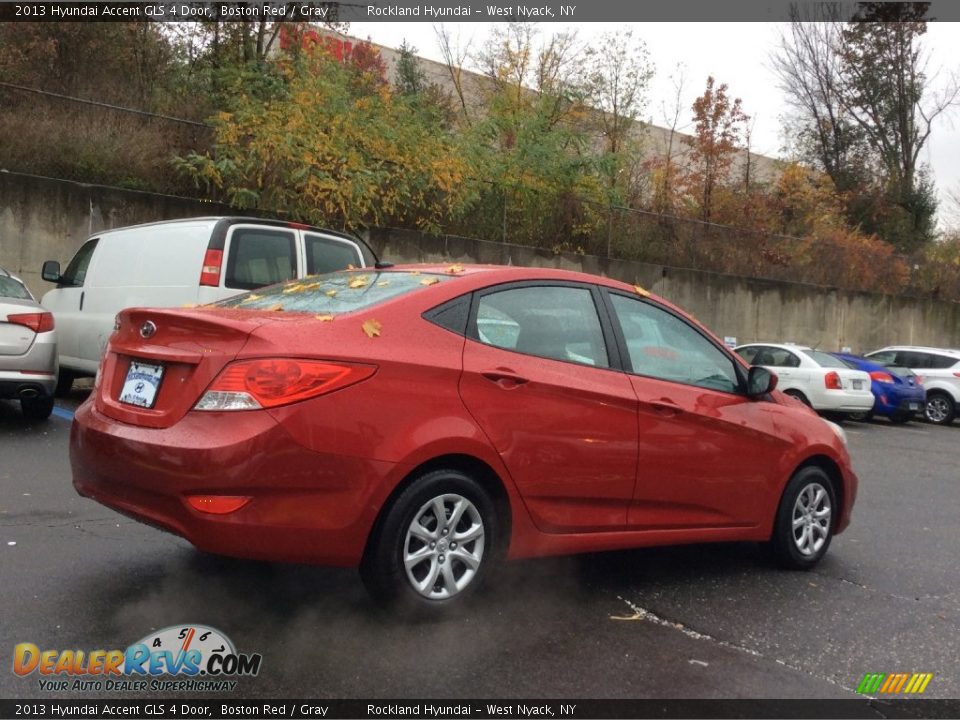 2013 Hyundai Accent GLS 4 Door Boston Red / Gray Photo #4