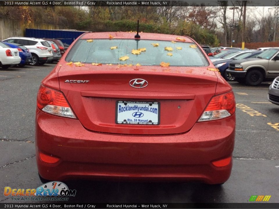 2013 Hyundai Accent GLS 4 Door Boston Red / Gray Photo #5