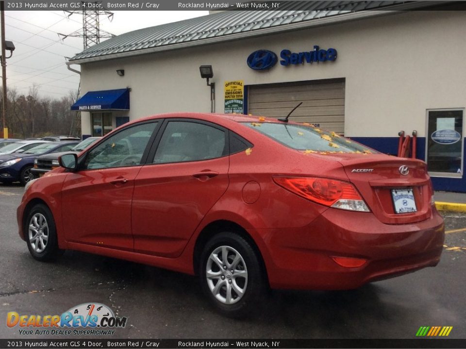 2013 Hyundai Accent GLS 4 Door Boston Red / Gray Photo #6