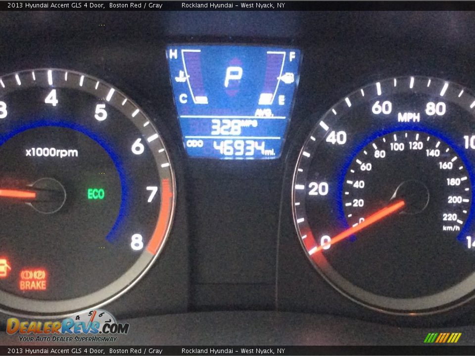 2013 Hyundai Accent GLS 4 Door Boston Red / Gray Photo #18