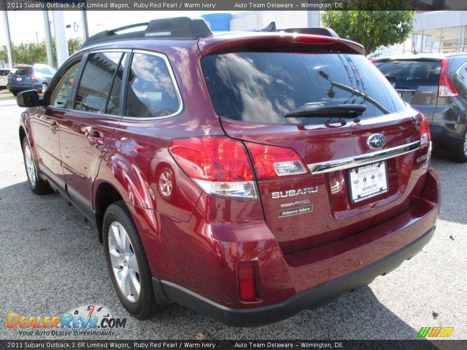 2011 Subaru Outback 3.6R Limited Wagon Ruby Red Pearl / Warm Ivory Photo #4