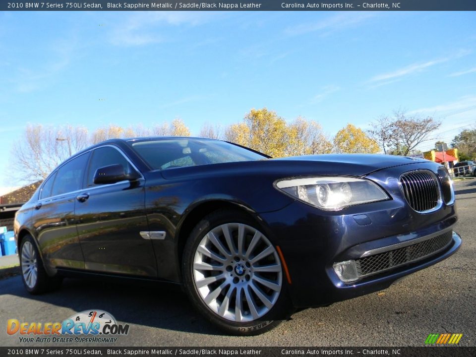 2010 BMW 7 Series 750Li Sedan Black Sapphire Metallic / Saddle/Black Nappa Leather Photo #2