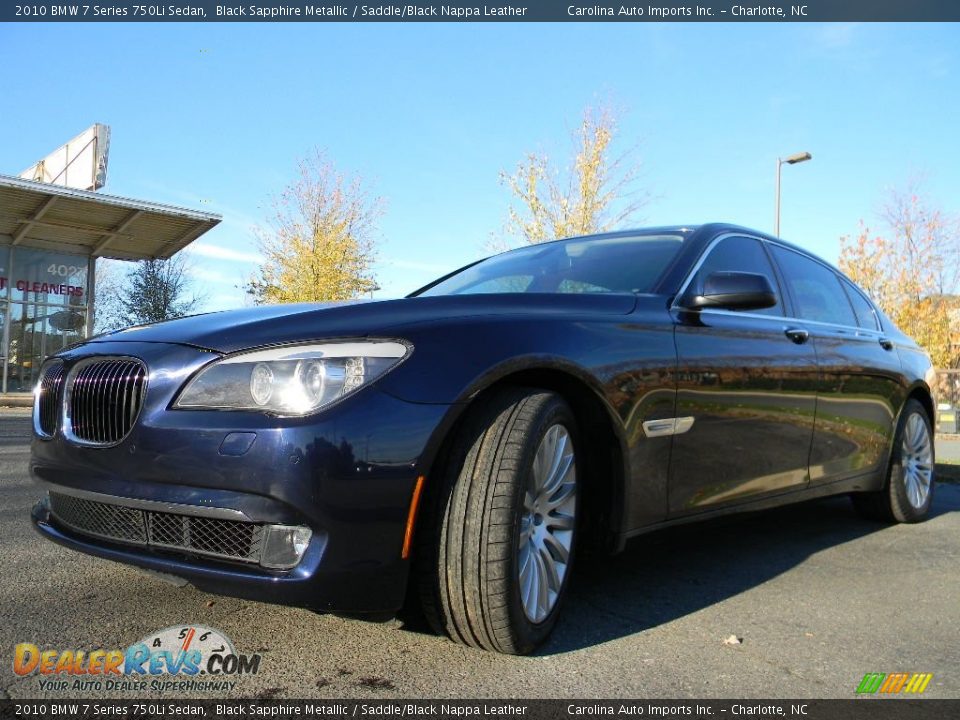 2010 BMW 7 Series 750Li Sedan Black Sapphire Metallic / Saddle/Black Nappa Leather Photo #6