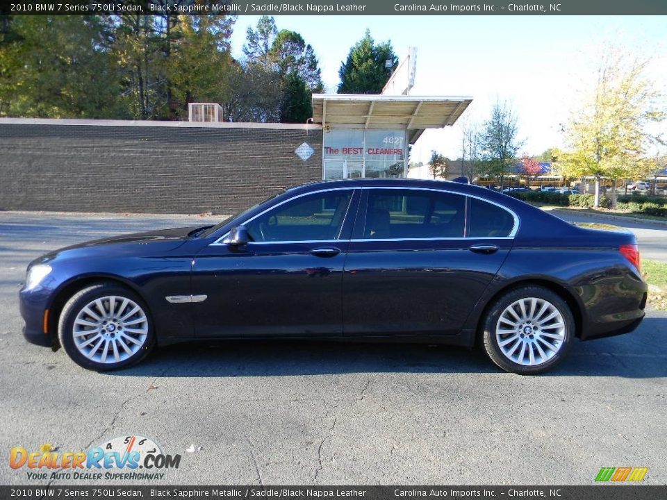 2010 BMW 7 Series 750Li Sedan Black Sapphire Metallic / Saddle/Black Nappa Leather Photo #7