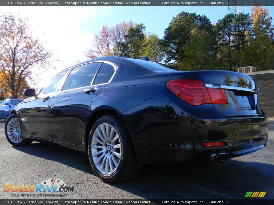 2010 BMW 7 Series 750Li Sedan Black Sapphire Metallic / Saddle/Black Nappa Leather Photo #8