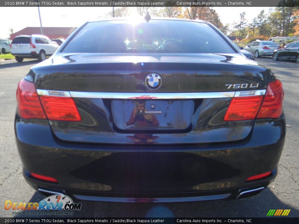 2010 BMW 7 Series 750Li Sedan Black Sapphire Metallic / Saddle/Black Nappa Leather Photo #9