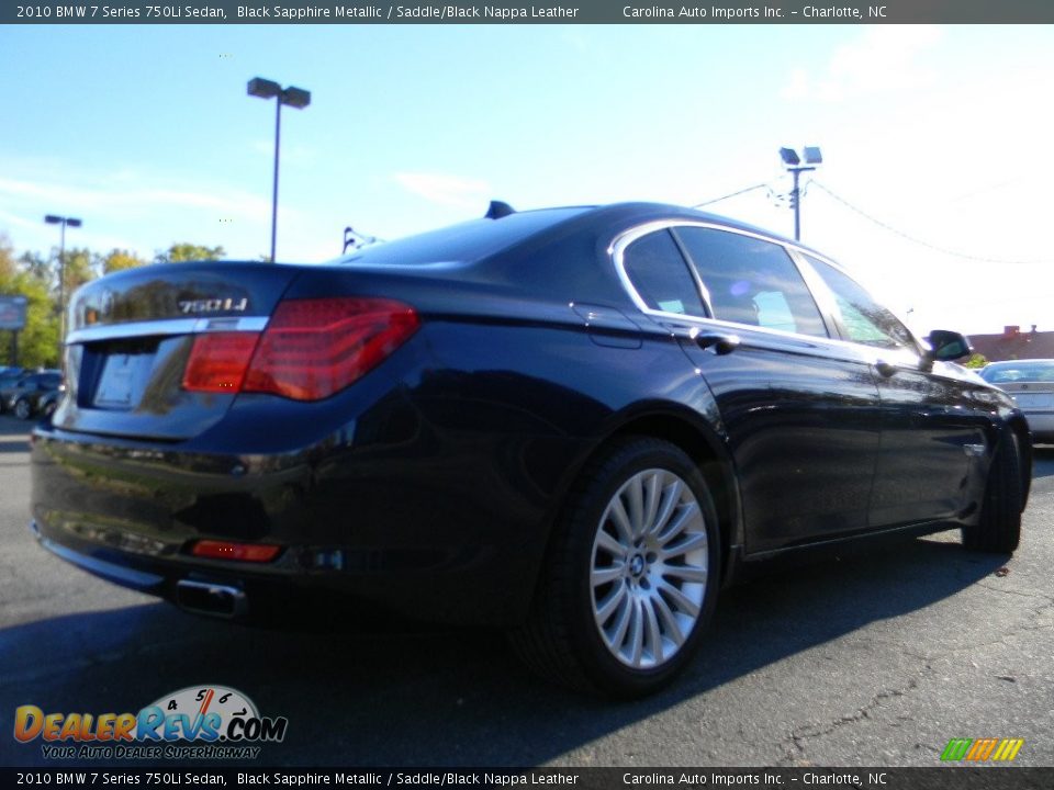 2010 BMW 7 Series 750Li Sedan Black Sapphire Metallic / Saddle/Black Nappa Leather Photo #10