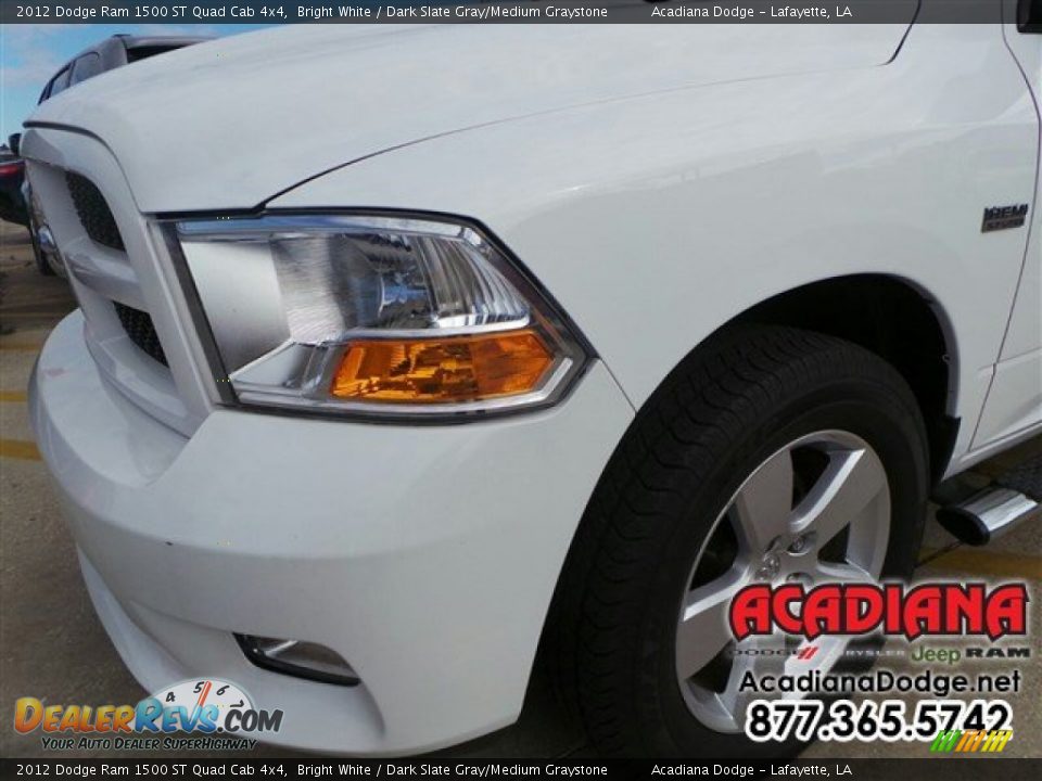 2012 Dodge Ram 1500 ST Quad Cab 4x4 Bright White / Dark Slate Gray/Medium Graystone Photo #2