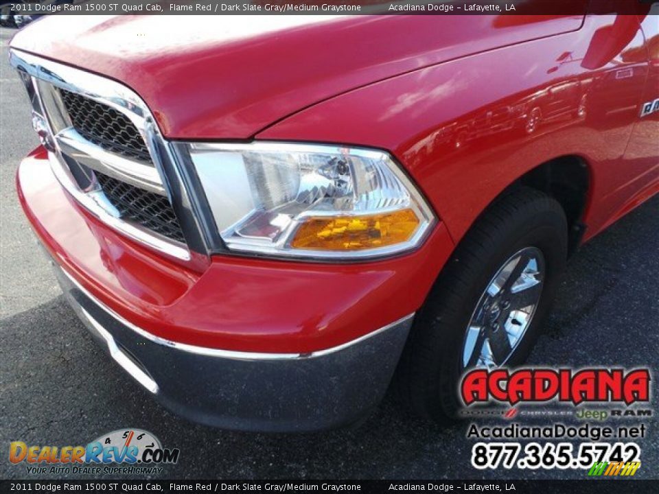 2011 Dodge Ram 1500 ST Quad Cab Flame Red / Dark Slate Gray/Medium Graystone Photo #2