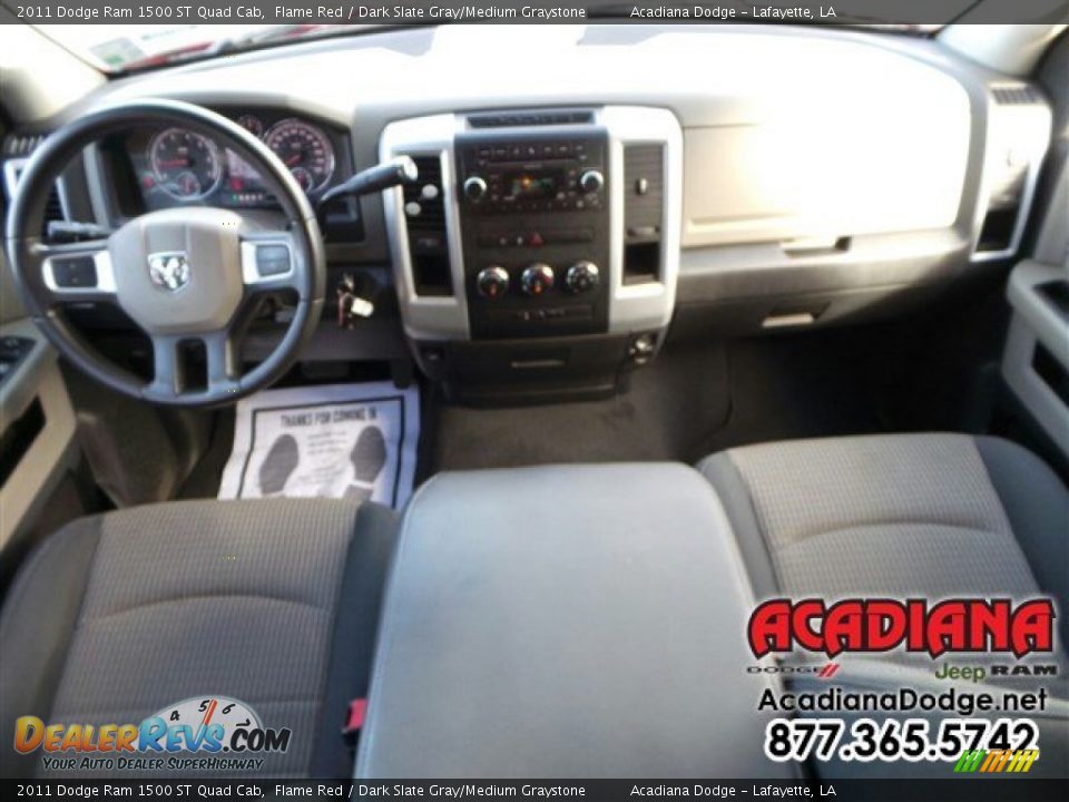 2011 Dodge Ram 1500 ST Quad Cab Flame Red / Dark Slate Gray/Medium Graystone Photo #23