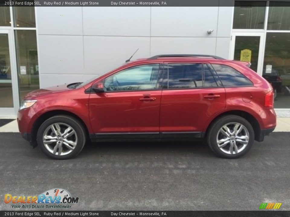 2013 Ford Edge SEL Ruby Red / Medium Light Stone Photo #2