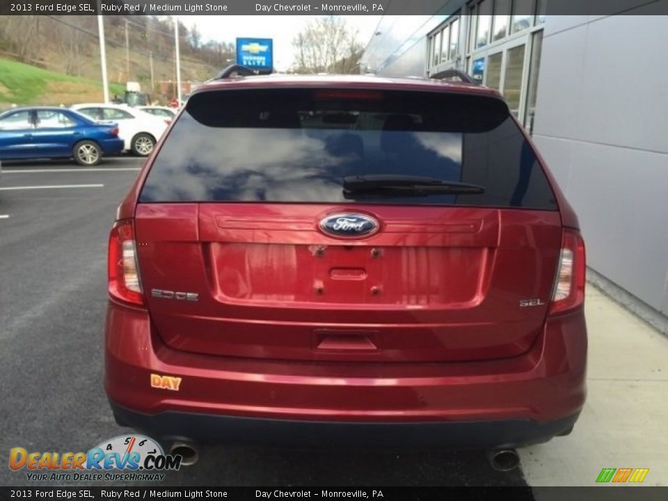 2013 Ford Edge SEL Ruby Red / Medium Light Stone Photo #4
