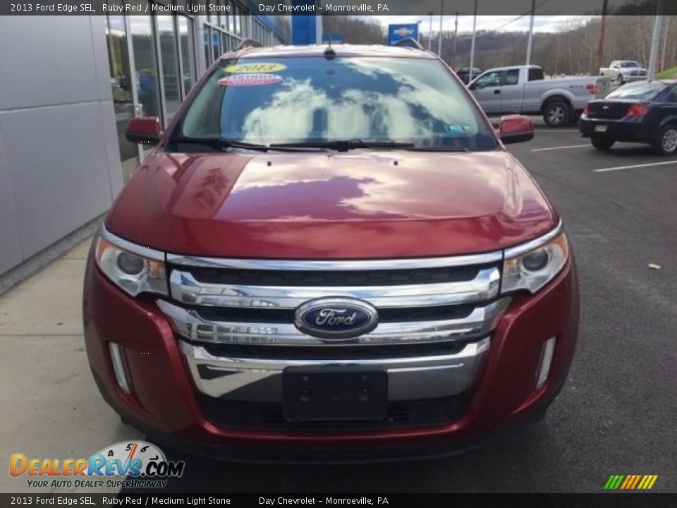 2013 Ford Edge SEL Ruby Red / Medium Light Stone Photo #9