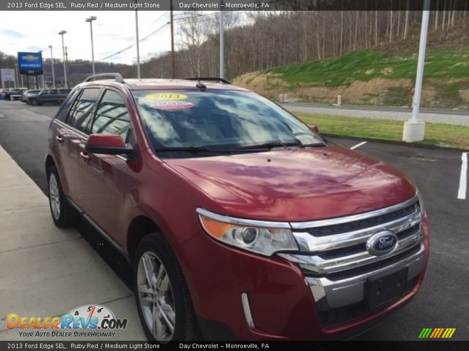 2013 Ford Edge SEL Ruby Red / Medium Light Stone Photo #10