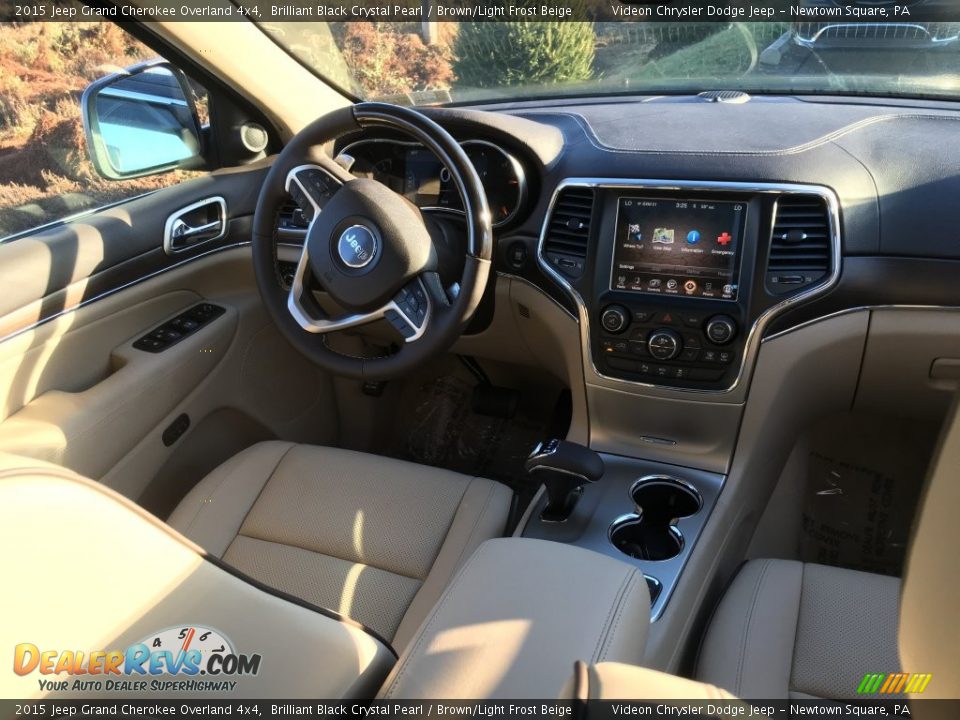 2015 Jeep Grand Cherokee Overland 4x4 Brilliant Black Crystal Pearl / Brown/Light Frost Beige Photo #4