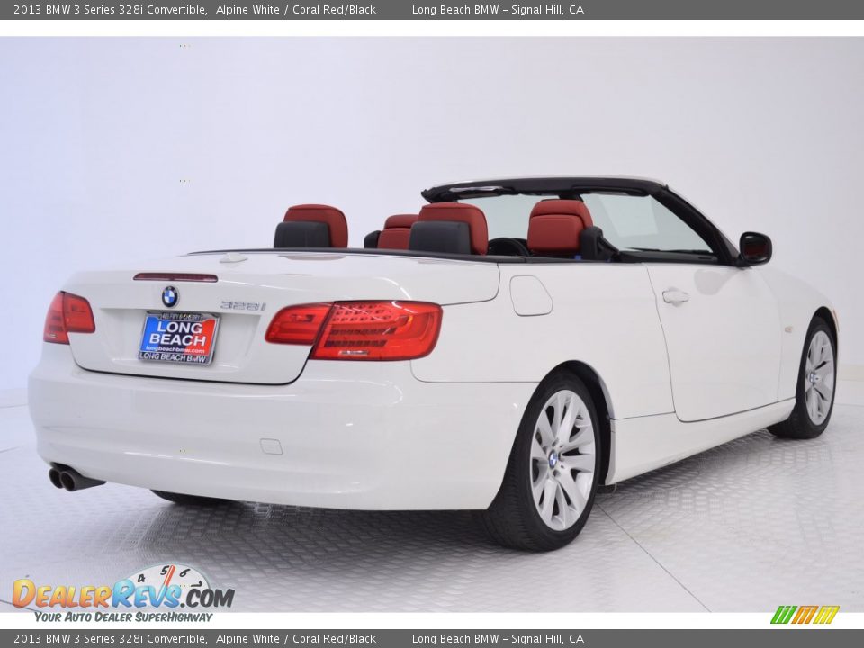 2013 BMW 3 Series 328i Convertible Alpine White / Coral Red/Black Photo #7