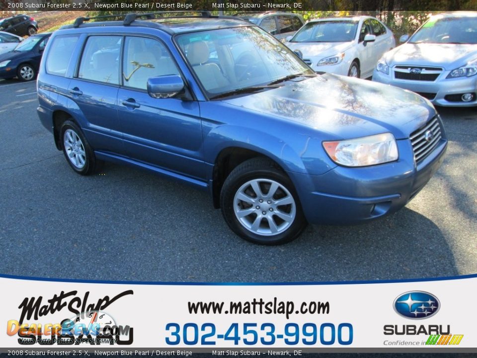 2008 Subaru Forester 2.5 X Newport Blue Pearl / Desert Beige Photo #1
