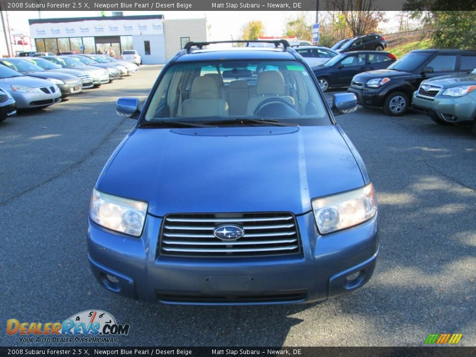 2008 Subaru Forester 2.5 X Newport Blue Pearl / Desert Beige Photo #3