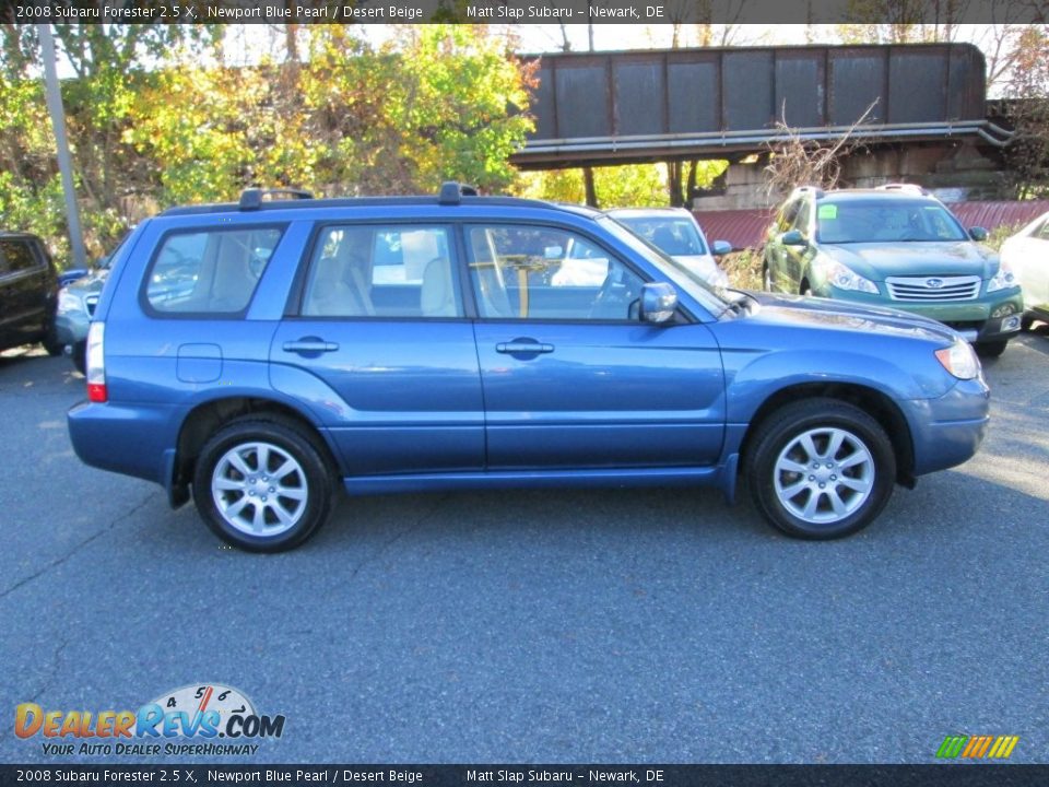 2008 Subaru Forester 2.5 X Newport Blue Pearl / Desert Beige Photo #5
