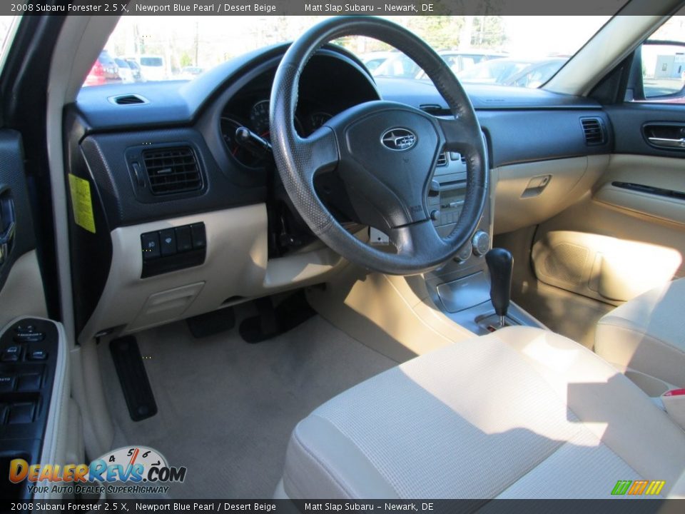 2008 Subaru Forester 2.5 X Newport Blue Pearl / Desert Beige Photo #11