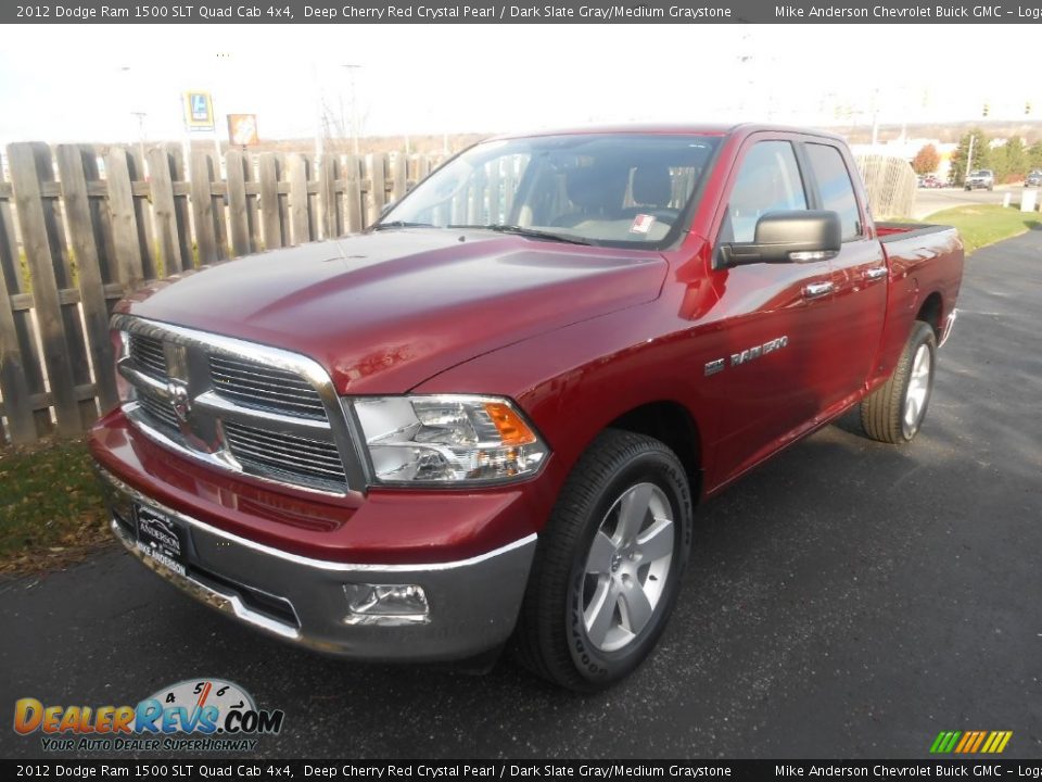 2012 Dodge Ram 1500 SLT Quad Cab 4x4 Deep Cherry Red Crystal Pearl / Dark Slate Gray/Medium Graystone Photo #3