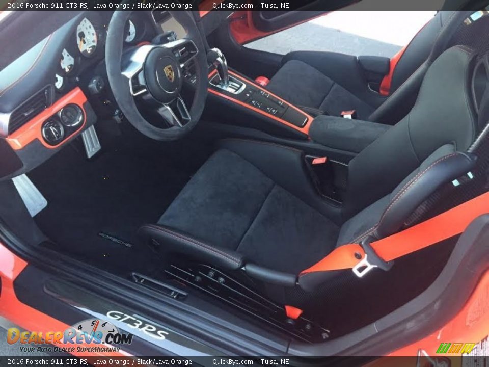 Black/Lava Orange Interior - 2016 Porsche 911 GT3 RS Photo #9