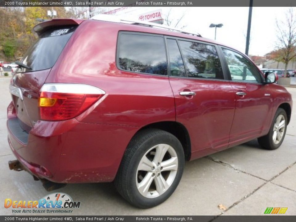 2008 Toyota Highlander Limited 4WD Salsa Red Pearl / Ash Gray Photo #3