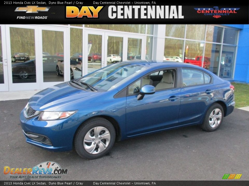 2013 Honda Civic LX Sedan Dyno Blue Pearl / Gray Photo #1