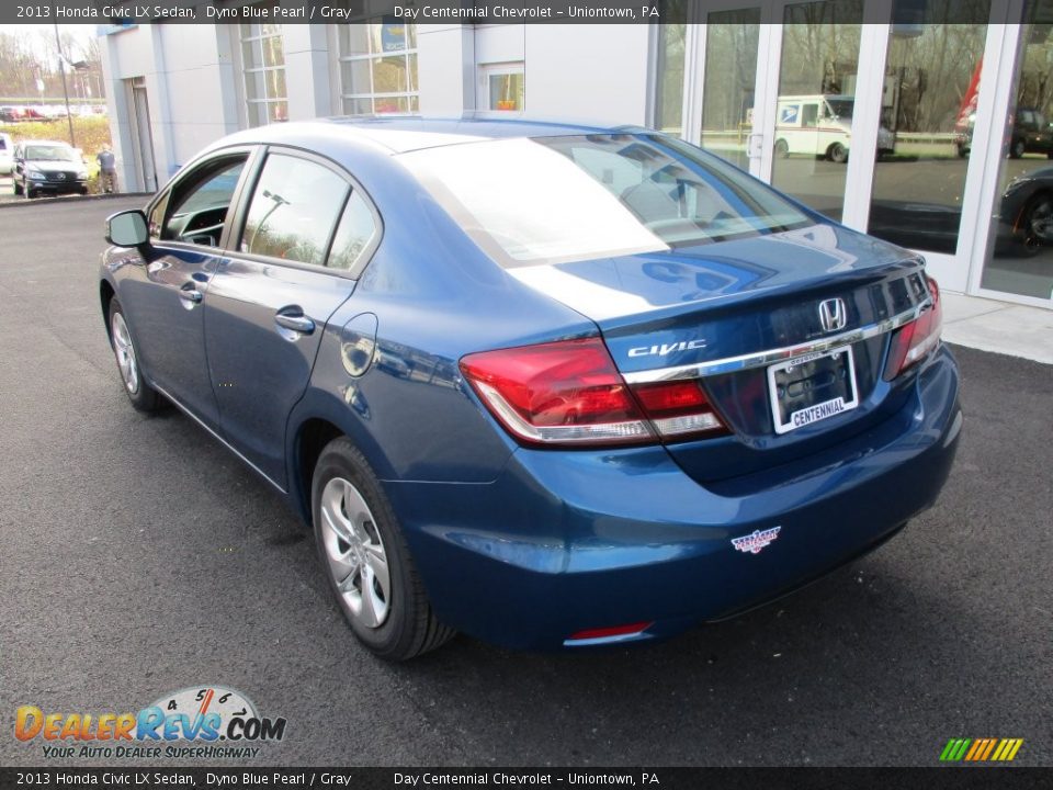 2013 Honda Civic LX Sedan Dyno Blue Pearl / Gray Photo #4