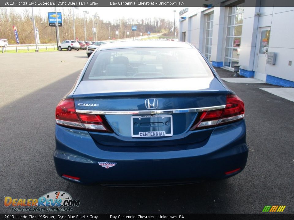 2013 Honda Civic LX Sedan Dyno Blue Pearl / Gray Photo #5