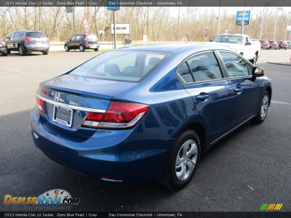 2013 Honda Civic LX Sedan Dyno Blue Pearl / Gray Photo #6