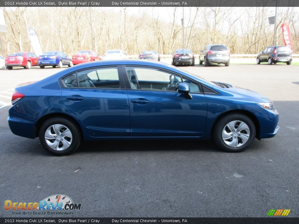 2013 Honda Civic LX Sedan Dyno Blue Pearl / Gray Photo #7