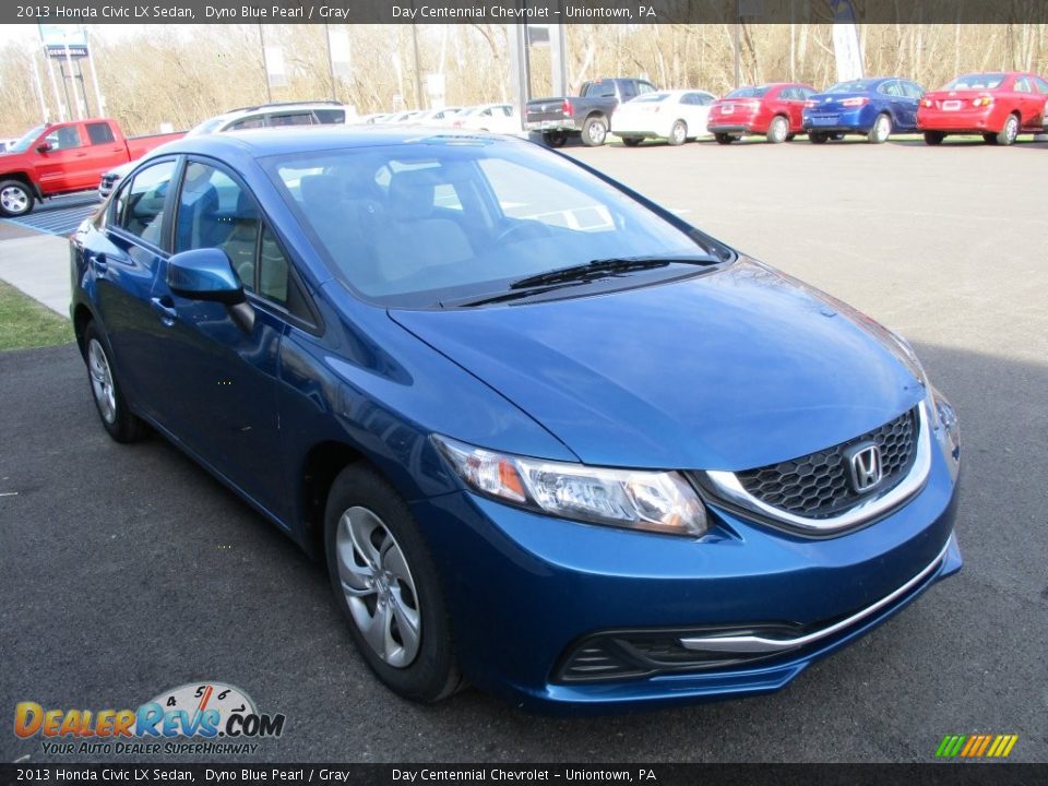 2013 Honda Civic LX Sedan Dyno Blue Pearl / Gray Photo #9