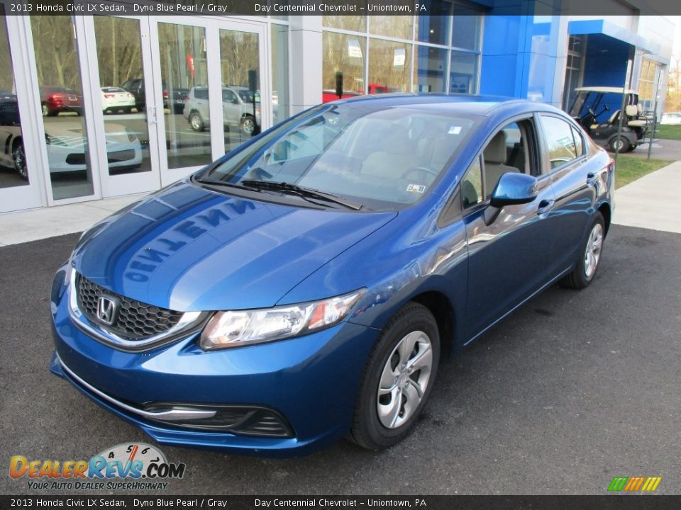 2013 Honda Civic LX Sedan Dyno Blue Pearl / Gray Photo #12