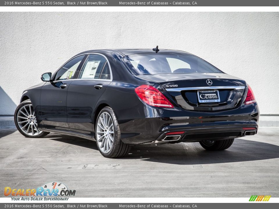 2016 Mercedes-Benz S 550 Sedan Black / Nut Brown/Black Photo #2