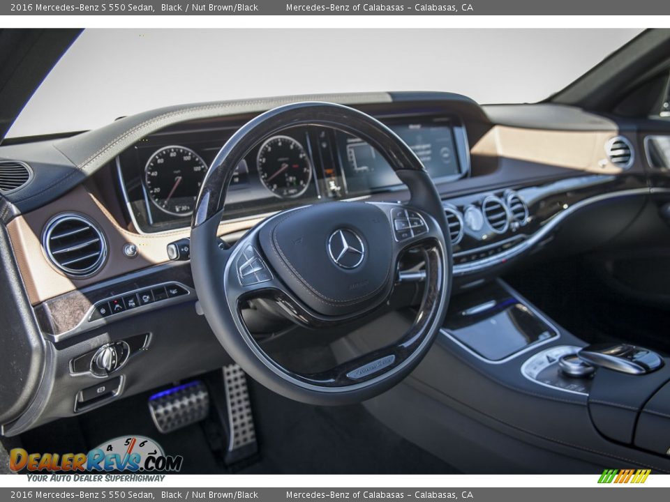2016 Mercedes-Benz S 550 Sedan Black / Nut Brown/Black Photo #5