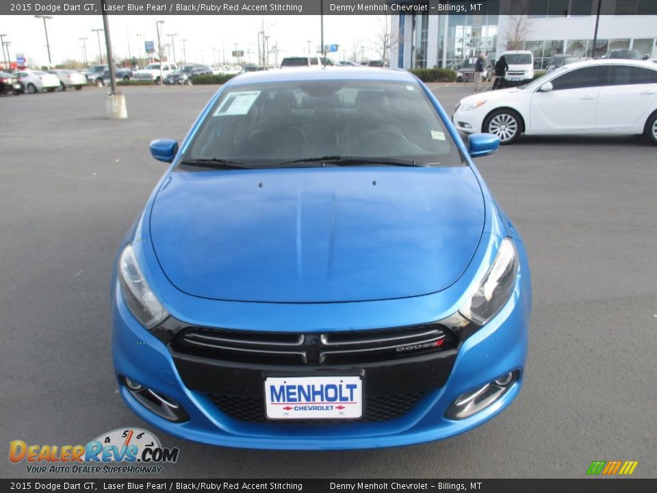2015 Dodge Dart GT Laser Blue Pearl / Black/Ruby Red Accent Stitching Photo #8