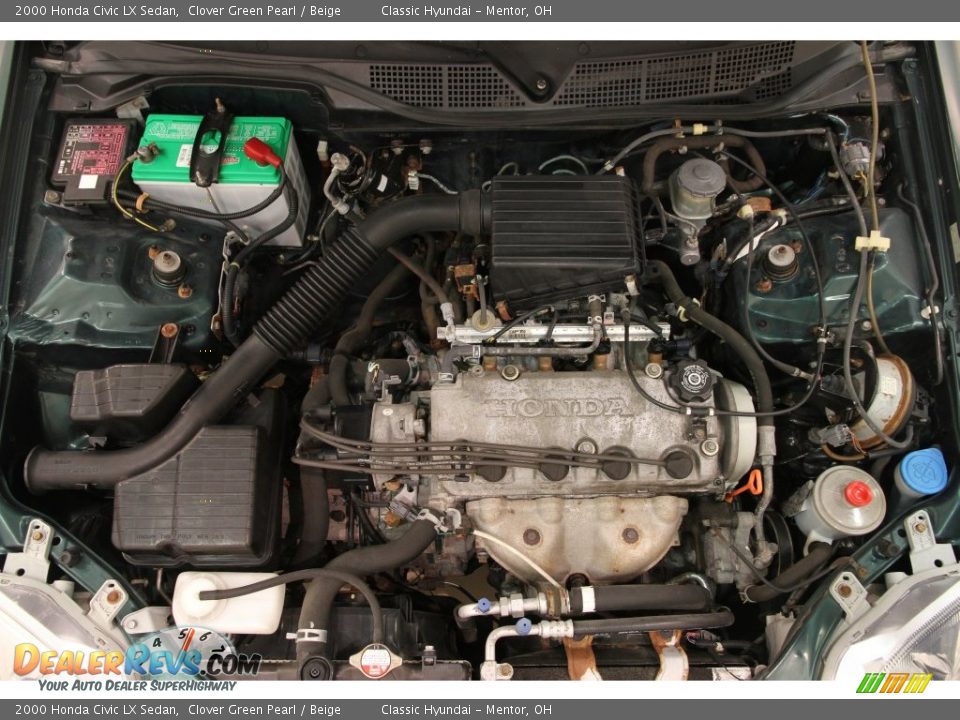 2000 Honda Civic LX Sedan Clover Green Pearl / Beige Photo #14
